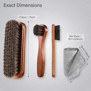 Juego de Cepillos de Crines de Caballo de Primera Calidad para Limpiar y Pulir Zapatos, Suministro de Fábrica |   Mango de Madera Maciza |   OEM/ODM Disponible - Product Image 3