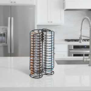 Draaibaar metalen koffiecapsulerek met hoge capaciteit, verticaal opbergrek met meerdere lagen, ruimtebesparend, compatibel met desktop - Product Image 6
