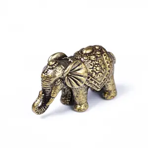 Home Decor Super Metal Golden Color 3D Metal Craft Metal Animal Elephant Sculpture For Home Decor