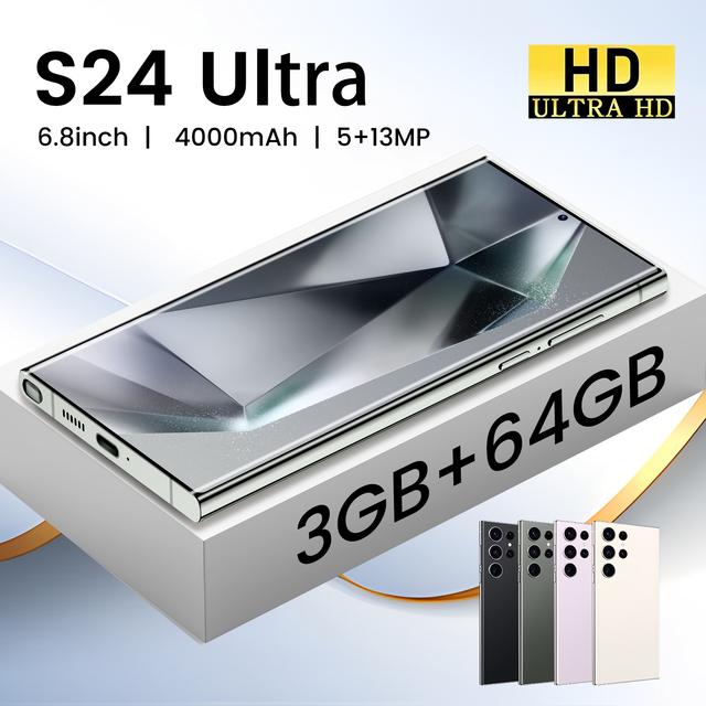 S24 Ultra 5G Smartphone 6.8" Display 144Hz MTK Octa Core 3+64GB Dual SIM Android 13 5000mAh Battery 48MP Camera Cheap