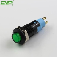Interrupteur à bouton-poussoir en plastique vert 10mm avec petit trou de montage