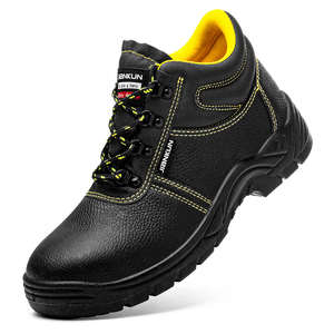 JIANKUN, zapatos de seguridad <span class=keywords><strong>para</strong></span> hombre, placa de acero antiperforación, cuero de vaca en relieve, resistente al agua, punta de acero antigolpes, malla transpirable <span class=keywords><strong>para</strong></span> invierno - Product Image 1