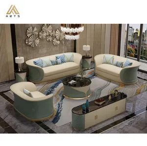 Italian design light luxury living room furniture genuine leather sofa villa apartment sectional sofa combination sofa