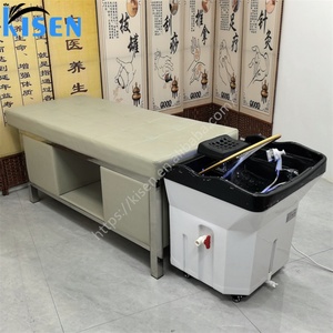 Table de massage Kisen rose, noire et blanche, lit de shampoing pour salon, utilisable avec un bassin de spa pour la tête, matelas réglable de haute qualité - Product Image 4