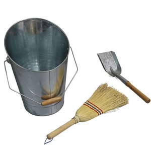 ถังเถ้าพร้อมฝาและพลั่วอุปกรณ์เตาผิงถังถ่านหินถังโลหะถังสำหรับหลุมไฟไม้เม็ด - Product Image 2