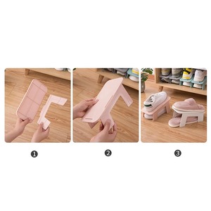 Étagère de rangement multi-usages pour chaussures domestiques, support double pour chaussures, gain de place, détachable, antidérapant, économique - Product Image 3