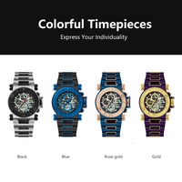 Montre analogique automatique pour homme en acier inoxydable de 56,5 mm, 10 ATM, avec mouvement SEIKO, taille personnalisée