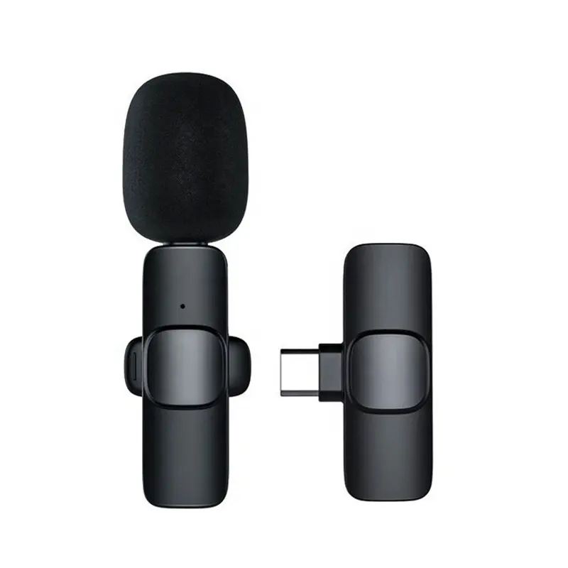 2 Mini gürültü azaltma kablosuz yaka mikrofon canlı akışı k9 tipi C telefon Podcast mic iphone android telefon için