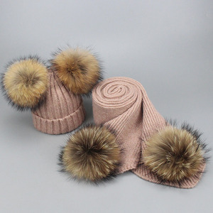 Unisex Trẻ Em Trẻ Em Bé Phụ Nữ Mùa Đông Mũ Beanie Cô Gái Bé Trai Gấu Trúc Fox Fur Pom <span class=keywords><strong>Bobble</strong></span> <span class=keywords><strong>Hat</strong></span> <span class=keywords><strong>Crochet</strong></span> Trượt Tuyết Mũ Khăn Choàng Bộ - Product Image 4