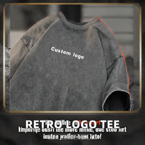 เสื้อยืดคอตตอน 100% แบบวินเทจ น้ำหนัก 230 GSM ทรงหลวม สไตล์อเมริกันเรโทร พิมพ์โลโก้ตามสั่ง แขนสั้น ไซส์ใหญ่ ผ้าถักแบบฮิปฮอป - Product Image 2