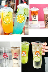 Factory Price 500ml 700ml 90mm Boba Bubble Tea Smoothie Milkshake Cups PP Plastic Single Wall UV Printing Heart Stopper Lids - Product Image 5