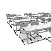Bureaux et chaises doubles pour salles de classe du secondaire et des universités, pour deux élèves, vente chaude, mobilier de bureau modulaire en MDF