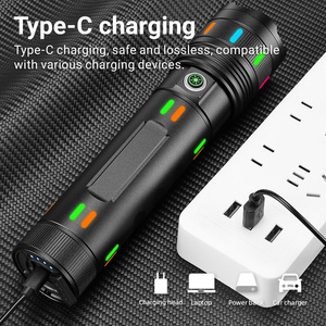 Xách tay 10 Wát sạc chiến thuật <span class=keywords><strong>LED</strong></span> Torch ánh sáng <span class=keywords><strong>Dimmable</strong></span> tầm xa đèn pin với hợp kim nhôm cơ thể - Product Image 5