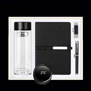 Produits innovants 2022, gourde isotherme à double paroi avec bloc-notes, haut-parleur et stylo, ensemble cadeau pour offres promotionnelles avec logo - Product Image 1