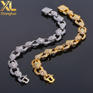 Eye Bracelet Four Leaf Clover Flower Cross Design 18K Gold Plated Cuban <b>Chain</b> Hip Hop <b>Iced</b> <b>Out</b> Jewelry - Product Image 5
