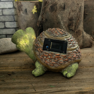 Statue de <span class=keywords><strong>tortue</strong></span> en résine solaire avec lumières LED, ornement de jardin extérieur fait main 20CM, vente en gros de lumières de jardin - Product Image 2