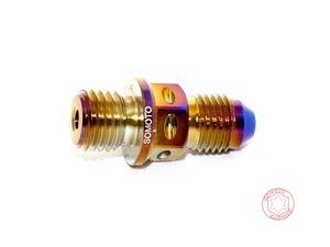 Adaptador de Manguera de Freno Recta de Acero Inoxidable SOMOTO, Paso 1.0 (Color Original / Recubrimiento de Titanio Quemado) - Product Image 3