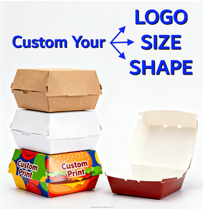 Boîtes à emporter personnalisées imprimées, contenants écologiques en papier pour hamburgers et snacks, pour les plats à emporter - Product Image 2