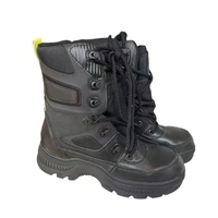 Chaussures de sécurité structurelles en cuir de pompier ODM/OBM de haute qualité avec bandes réfléchissantes pour le sauvetage en milieu sauvage et en milieu urbain