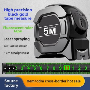 Huỳnh quang màu đen vàng thép Băng đo 5m chống rơi dày cứng 10m Độ chính xác cao thép không gỉ chống mài mòn - Product Image 6