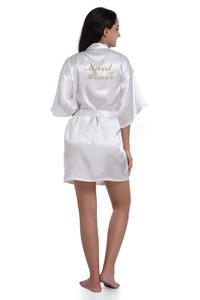 Personalizzato Sposa di <span class=keywords><strong>Seta</strong></span> Robes Donne Pianura Breve di <span class=keywords><strong>Seta</strong></span> Kimono <span class=keywords><strong>in</strong></span> Raso Robe Accappatoio Damigella D'onore Vestire Abiti di Raso per Le Donne - Product Image 2
