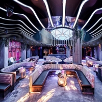 Mobilier de luxe pour boîte de nuit et club de strip-tease, ensemble de canapés en cuir pour salon de discothèque avec motifs imprimés