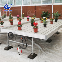 Table de culture hydroponique commerciale avec structure robuste, système d'irrigation par flux et reflux pour l'agriculture en serre à grande échelle