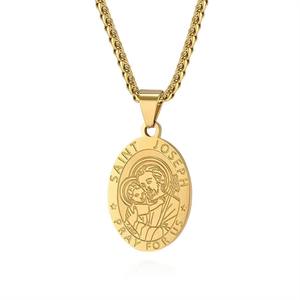 Collar con Colgante de Medalla de San Miguel en Acero Inoxidable Chapado en Oro de 18k, Joyería Clásica de Moda <span class=keywords><strong>Atila</strong></span> AD-0028, Venta al Por Mayor - Product Image 4