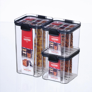 Stackable Airtight <b>Food</b> <b>Containers</b> Transparent <b>Plastic</b> Canister for Dry Goods - Product Image 2