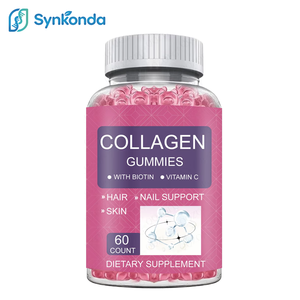 Gummies de collagène de marque OEM, biotine, vitamine C, produits de beauté, soutien pour les cheveux, la peau et les ongles, 60 unités, complément alimentaire pour femmes - Product Image 1