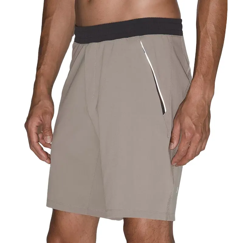 2024 Shorts de ginástica masculinos de tecido 100% poliéster de nylon e elastano de secagem rápida personalizados