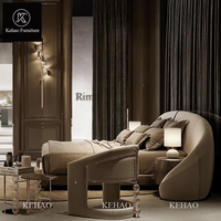 2024 Designer High End Villa Möbel Luxus Samt bett Großes Kopfteil Bett Set Kingsize-Bett mit Aufbewahrung funktion