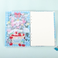 Carnet créatif A7 DIY avec paillettes, thème Cinnamoroll, en acrylique, à feuilles mobiles