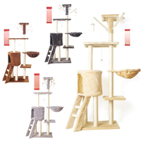 Grand support classique moderne pour l'escalade de chats Nid d'arbre à chats Conception à cinq couches Emballage en carton écologique en bois de sisal pour chats de salon