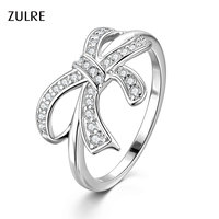 Bague de mariage pour femme, style Hip Hop, sertie de zircons ronds, motif floral géométrique, nœud papillon, vente en gros