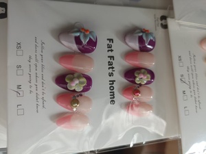 FATFAT - Juego <span class=keywords><strong>de</strong></span> 10 <span class=keywords><strong>Uñas</strong></span> Acrílicas con Punta Francesa en Forma <span class=keywords><strong>de</strong></span> Almendra, Diseño 3D <span class=keywords><strong>de</strong></span> Flores, Color Rosa y Blanco, Cobertura Total, Reutilizables, Pre-Diseñadas para Mujeres y <span class=keywords><strong>Niñas</strong></span> - Product Image 6