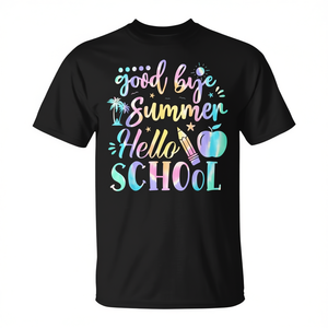 Adieu l'été, bonjour l'école ! T-shirt pour étudiants et enseignants pour la rentrée scolaire, pour des promotions efficaces - Product Image 3