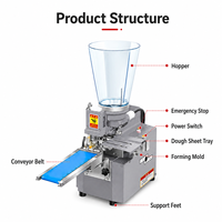 Máquina para Hacer Dumplings para la Preparación de Alimentos Congelados, 1500 PCS/H, Semiautomática, Formadora de Gyoza y Potstickers para Pequeñas Fábricas de Alimentos