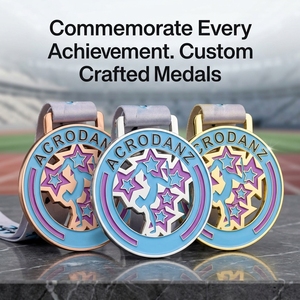 Medallas de Danza Acrobática Personalizadas, Medallas de Metal Personalizadas, Trofeos para Competiciones de Clubes de Danza, Medalla de Premio para Exámenes de Arte - Product Image 1