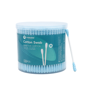 Hisopos de Algodón con <span class=keywords><strong>Punta</strong></span> Redonda <span class=keywords><strong>Azul</strong></span> de Doble Precisión, 300 Unidades, Hisopos de Algodón con Palito de Papel y Caja de PP - Product Image 2