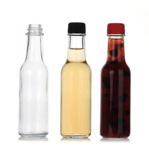 Claro 90ml 150ml 5oz Woozy Botellas Vidrio Salsa caliente Tomate Salsa de soja Botellas Vinagre Aceite Botella Cocinar <span class=keywords><strong>con</strong></span> tapa de plástico - Product Image 6