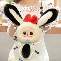Sac à fermeture éclair en peluche Lapin Porte-Bonheur Triple Officiel pour Bébé, Boîte Mystère, Jouet de Collection Tendance Adorable, Pendentif Mignon 1/6 - Vente Flash