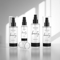 Flacons pulvérisateurs noirs ronds en PET 50ml 150ml 200ml pour cosmétiques, emballage capillaire, brume fine mate