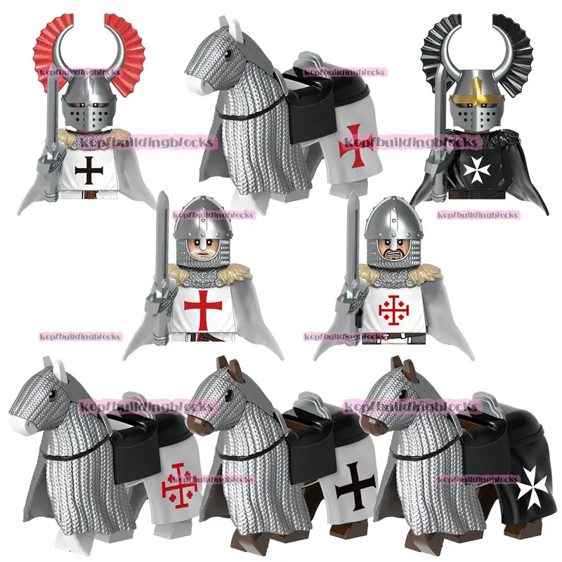 G0128 Mittelalter liche Sammlung Figur Souveräner Militär hospital ierer Orden von Saint John Knights Templer Baustein Plastiks pielzeug