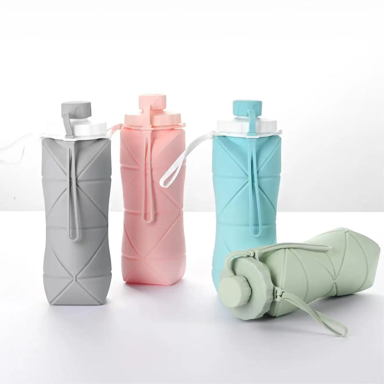 Portable Sport Design Foldable Collapsible Silicone Drinkware Travel Foldable Hot Water Bottle Sleeve