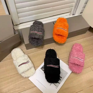 รองเท้าแตะขนเฟอร์แบบสั่งทำพิเศษสำหรับผู้หญิง ใช้ได้ทั้งในบ้านและนอกบ้าน รองเท้าแตะเปิดนิ้วเท้าอเนกประสงค์ - Product Image 2