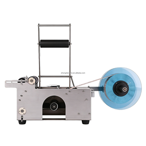 Machine d'étiquetage électrique FRP-MT50 pour petites bouteilles de vin, avec poignée adhésive manuelle et composant moteur pour emballages en verre - Product Image 2