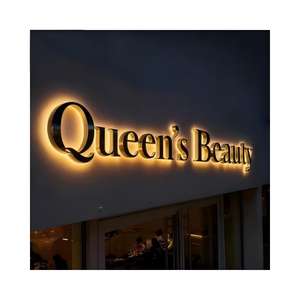 Enseigne lumineuse LED 3D dorée personnalisée pour magasin, hôtel, bureau, intérieur, extérieur, décoration, publicité, logo personnalisé - Product Image 6