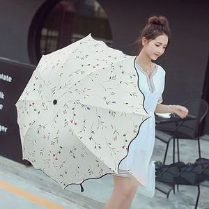 Parapluie pliant floral 4 couleurs en gros, double usage soleil et pluie, protection UV - Product Image 1