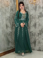 Robe de soirée longue élégante, robe de soirée ornée de strass, vêtements musulmans pour femmes, robe grande taille